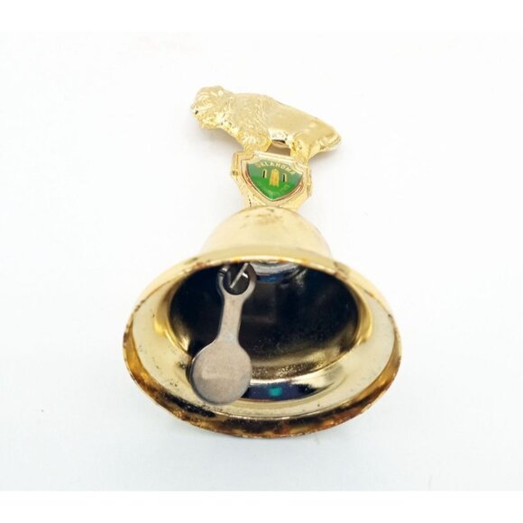 Dinner Bell Oklahoma The Sooner State Gold Buffalo Vintage 3.25 Inch Souvenir - Picture 10 of 13